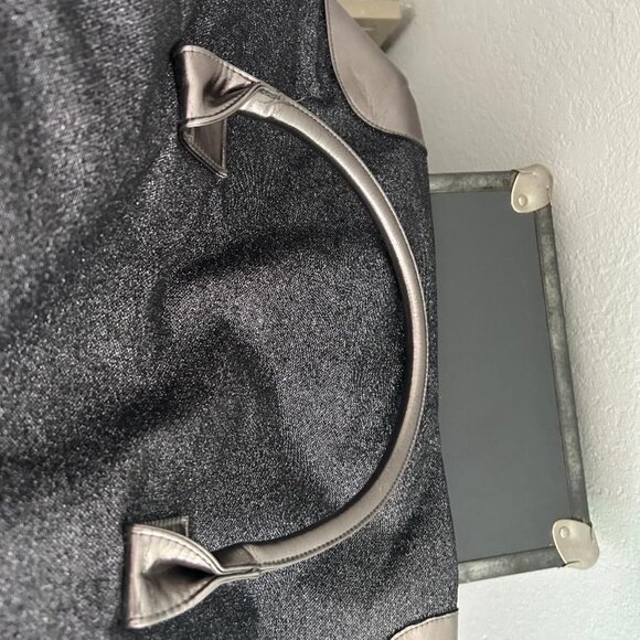 Dark Gray Glittery Large Overnight Bag with small matching clutch - Picture 9 of 13